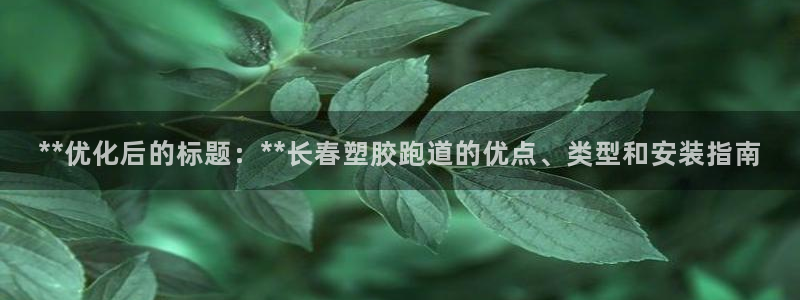 红足1一世足球手机：**优化后的标题：**长春塑胶跑道的优点、类型和安装指南