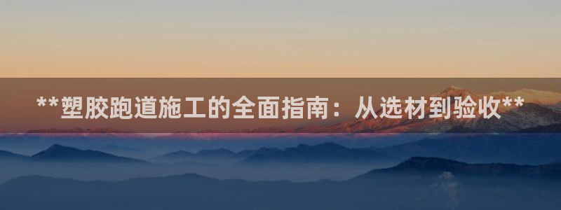 红足1世1站2站管理网：**塑胶跑道施工的全面指南：从选材到验收**